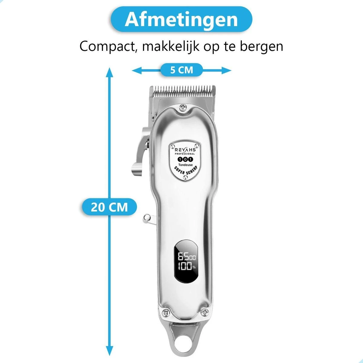 Revahs Professionele Draadloze Tondeuse En Baardtrimmer - Hoofdhaar - Baarden En Snorren - Hair Clipper En Haartrimmer - Tondeuse Cheveux - Tondeuse Haar 9 Revahs Professionele Draadloze Tondeuse En Baardtrimmer - Hoofdhaar - Baarden En Snorren - Hair Clipper En Haartrimmer - Tondeuse Cheveux - Tondeuse Haar - Afbeelding 9