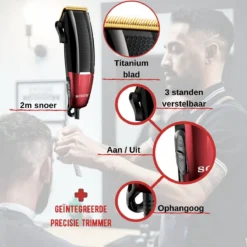Alternative view of Tondeuse Set - Thuiskapper - Kappersschaar - Scheerapparaat - Trimmer – Haartrimmer - Hoofd Scheren – Haar Knippen - Precisietrimmer - Thuis Knippen – Tondeuse Mannen - Hair Clipper - Titanium