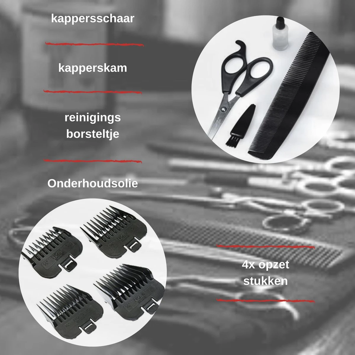 Tondeuse Set - Thuiskapper - Kappersschaar - Scheerapparaat - Trimmer – Haartrimmer - Hoofd Scheren – Haar Knippen - Precisietrimmer - Thuis Knippen – Tondeuse Mannen - Hair Clipper - Titanium 4 Tondeuse Set - Thuiskapper - Kappersschaar - Scheerapparaat - Trimmer – Haartrimmer - Hoofd Scheren – Haar Knippen - Precisietrimmer - Thuis Knippen – Tondeuse Mannen - Hair Clipper - Titanium - Afbeelding 4