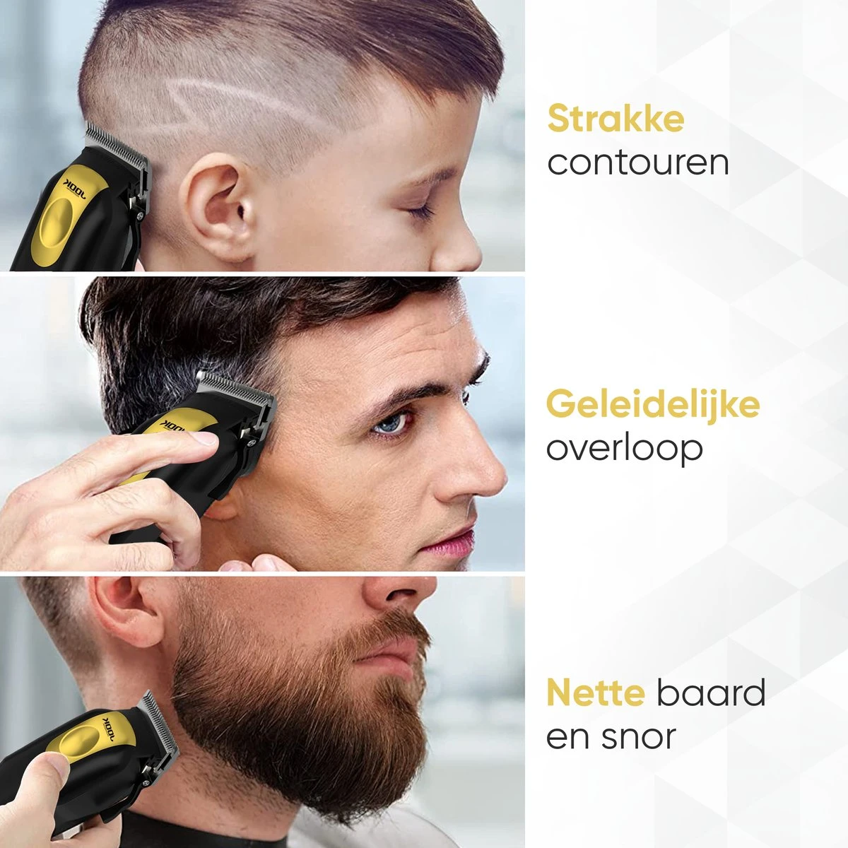 SHOPFINO Professionele Tondeuse Mannen Hoofdhaar - Haartrimmer Draadloos - Trimmer Baard - Hair Clipper - 8 Opzetstukken 6 SHOPFINO Professionele Tondeuse Mannen Hoofdhaar - Haartrimmer Draadloos - Trimmer Baard - Hair Clipper - 8 Opzetstukken - Afbeelding 6