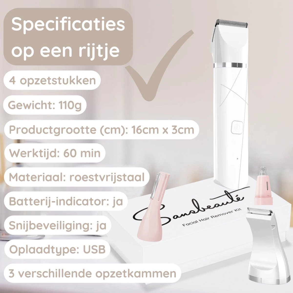 4-in-1 Bikinitrimmer Gezicht - Oksels - Benen - Bikinilijn - Wenkbrauw Trimmer - Neustrimmer - Intieme Zone - Ladyshaves Bikini - Haarverwijderaar Dames - Trimmer Vrouw Schaamhaar 11 4-in-1 Bikinitrimmer Gezicht - Oksels - Benen - Bikinilijn - Wenkbrauw Trimmer - Neustrimmer - Intieme Zone - Ladyshaves Bikini - Haarverwijderaar Dames - Trimmer Vrouw Schaamhaar - Afbeelding 11