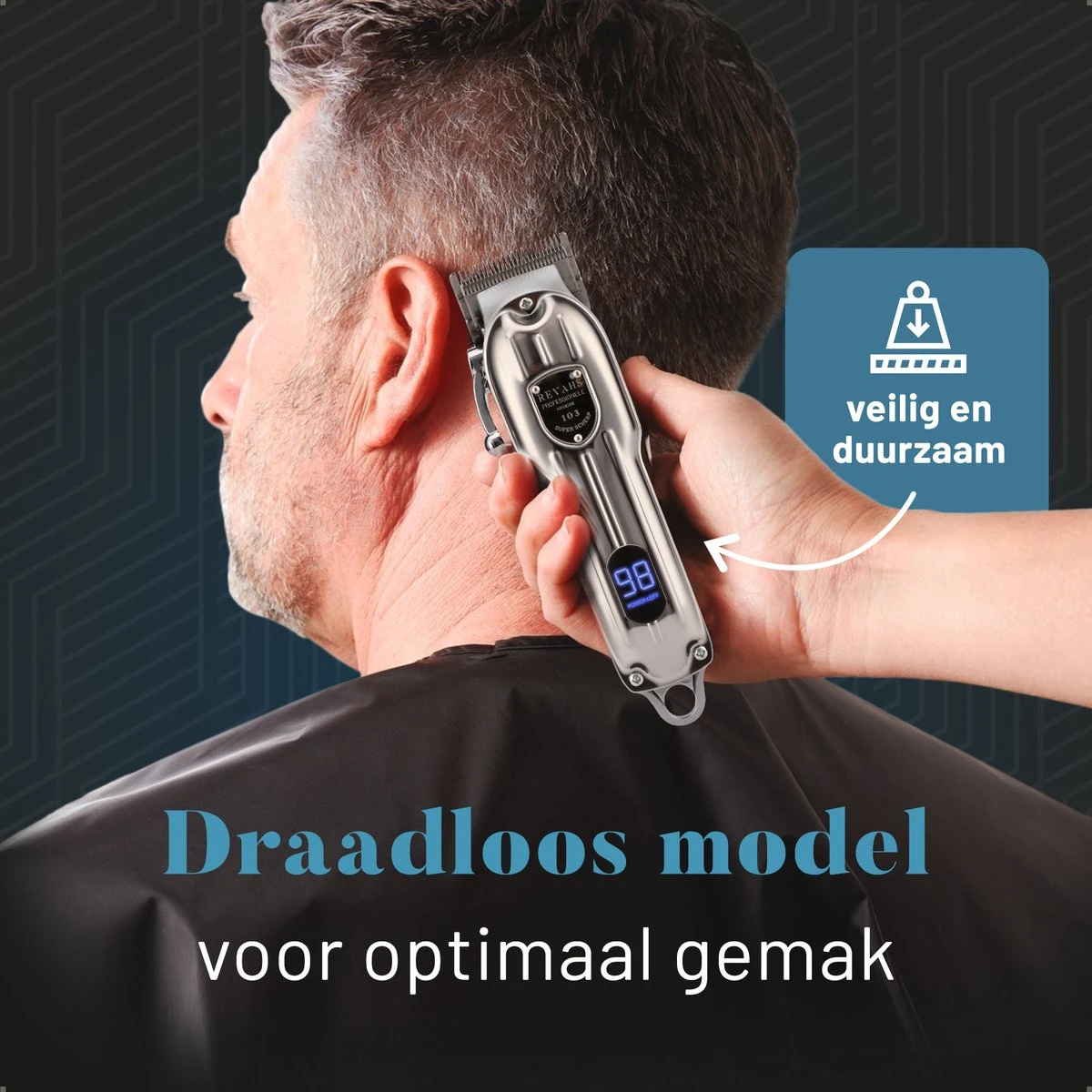 Revahs Professionele Tondeuse Voor Mannen - Cheveux Haar - Hoofdhaar - Baardtrimmer - Hair Clipper - Haartondeuse - Tondeuse Draadloos Mannen - Tondeuses 6 Revahs Professionele Tondeuse Voor Mannen - Cheveux Haar - Hoofdhaar - Baardtrimmer - Hair Clipper - Haartondeuse - Tondeuse Draadloos Mannen - Tondeuses - Afbeelding 6