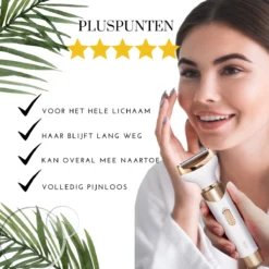 Alternative view of 4 In 1 Multifuntioneel Beautyapparaat – Elektrische Wenkbrauw Trimmer – Haarverwijderaar Vrouw - Ladyshave – Gezicht, Oksels, Benen, Bikinilijn – Ontharingsapparaat – Neustrimmer – USB Oplaadbaar – Scheerapparaat