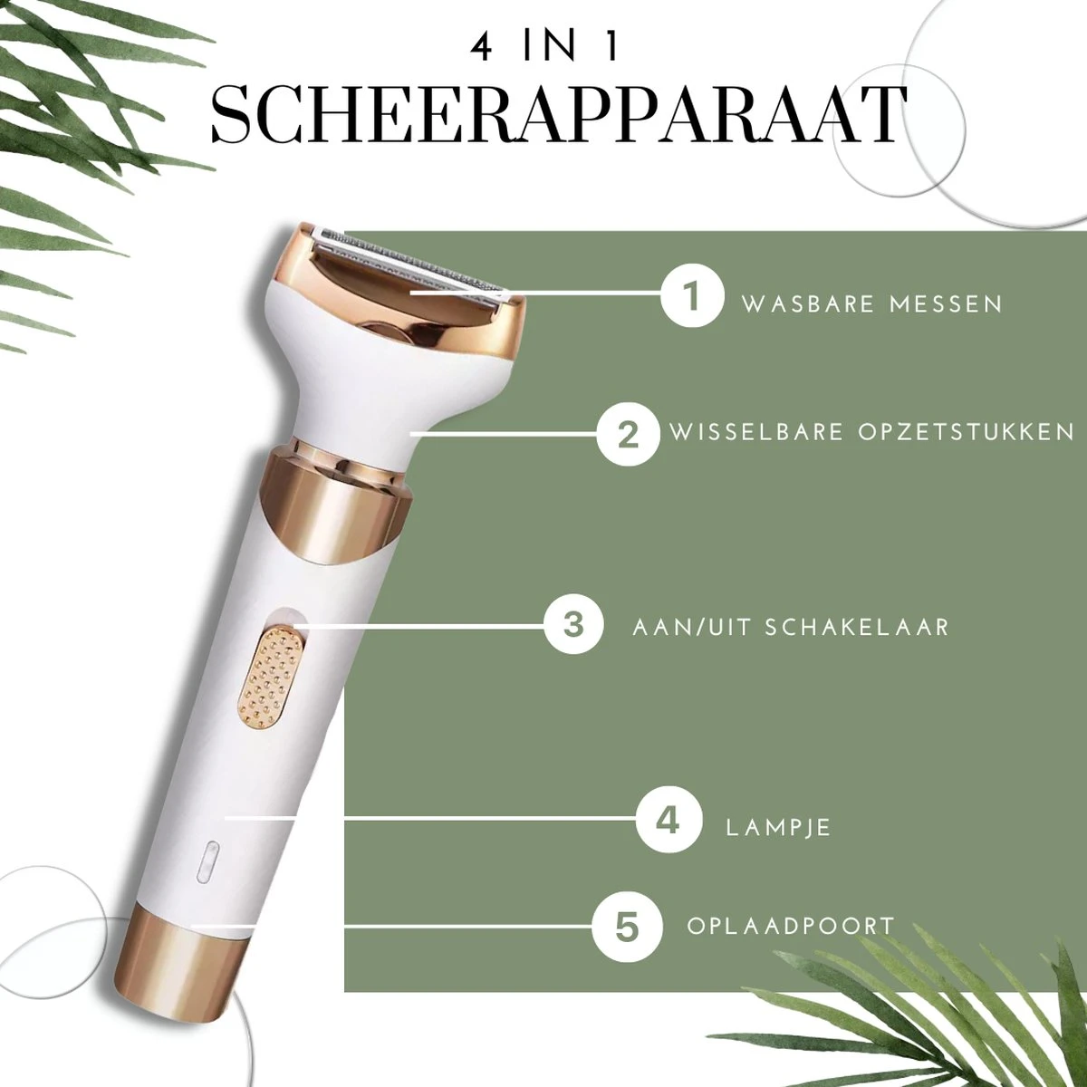 4 In 1 Multifuntioneel Beautyapparaat – Elektrische Wenkbrauw Trimmer – Haarverwijderaar Vrouw - Ladyshave – Gezicht, Oksels, Benen, Bikinilijn – Ontharingsapparaat – Neustrimmer – USB Oplaadbaar – Scheerapparaat 6 4 In 1 Multifuntioneel Beautyapparaat – Elektrische Wenkbrauw Trimmer – Haarverwijderaar Vrouw - Ladyshave – Gezicht, Oksels, Benen, Bikinilijn – Ontharingsapparaat – Neustrimmer – USB Oplaadbaar – Scheerapparaat - Afbeelding 6