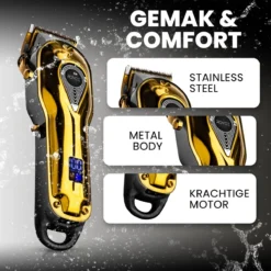 Alternative view of Professionele Tondeuse - Draadloze Tondeuse - Tondeuse Mannen - Tondeuse Hoofdhaar - Haartrimmer - Goud - Tondeuses - Trimmer Mannen - Complete Set