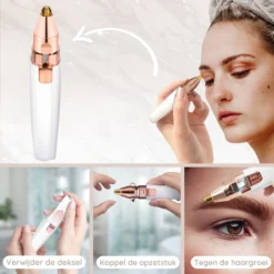 Alternative view of Wenkbrauw Trimmer - Gezichtsontharing Apparaat Dames - Gezichtshaar Verwijderen Vrouw - Haarverwijderaar - Flawless Gezichtshaarverwijderaar - Mini Shaver