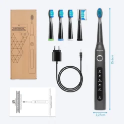 LifeGoods Elektrische Tandenborstel - Oplaadbaar - Veilig Voor Douche - 4 Opzetborstels - Zwart -Oral B Shop 1200x1200 333