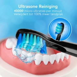LifeGoods Elektrische Tandenborstel - Oplaadbaar - Veilig Voor Douche - 4 Opzetborstels - Zwart -Oral B Shop 1200x1200 338