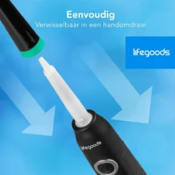 LifeGoods Opzetborstels - Voor Elektrische Tandenborstel - 4 Stuks - Zwart/Blauw -Oral B Shop 1200x1200 474