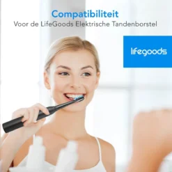 LifeGoods Opzetborstels - Voor Elektrische Tandenborstel - 4 Stuks - Zwart/Blauw -Oral B Shop 1200x1200 475