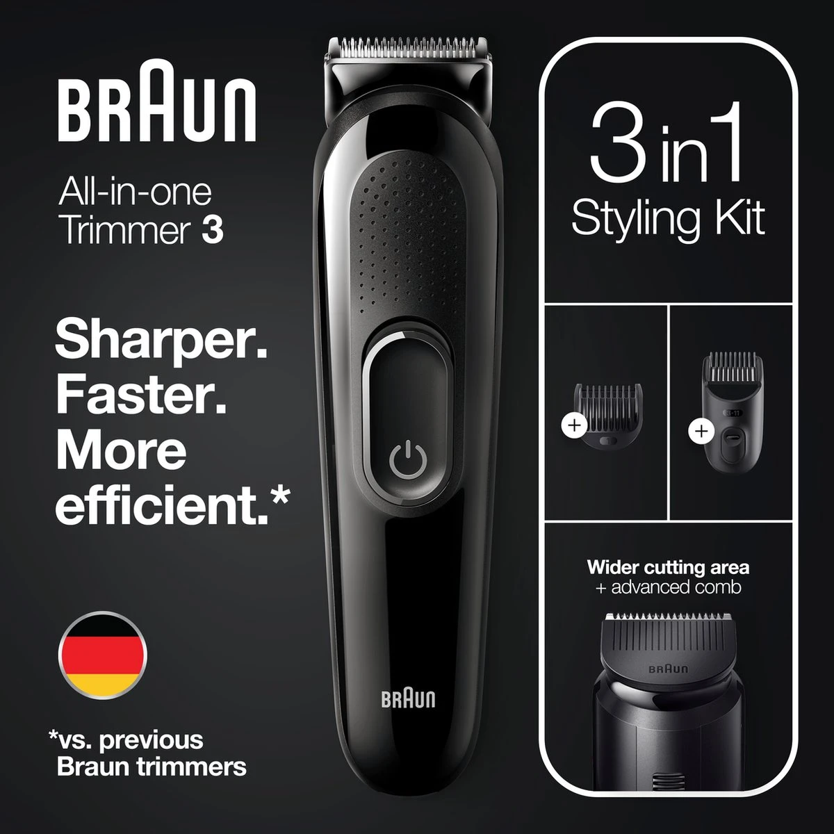 Braun Multigroomer 3 SK2300, 3-in-1 Baardtrimmer Voor Mannen, Haartrimmer, Voor Gezicht, Haar 6 Braun Multigroomer 3 SK2300, 3-in-1 Baardtrimmer Voor Mannen, Haartrimmer, Voor Gezicht, Haar - Afbeelding 6