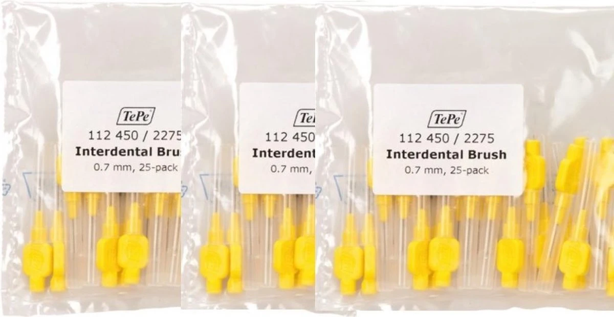 Tepe Interdentale Rager Origineel 0.7 Mm Geel - 3 X 25 Stuks - Voordeelverpakking 2 Tepe Interdentale Rager Origineel 0.7 Mm Geel - 3 X 25 Stuks - Voordeelverpakking - Afbeelding 2