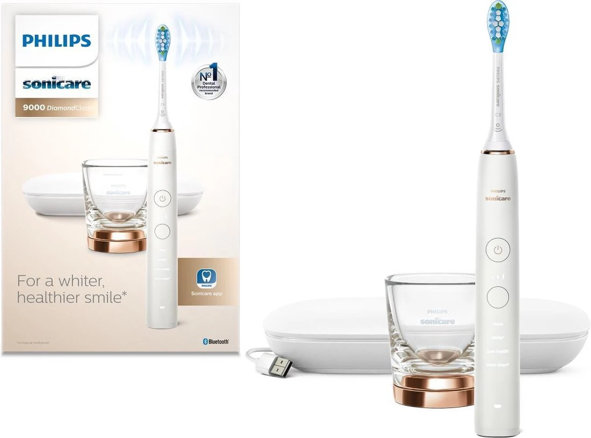 Philips Sonicare DiamondClean 9000 HX9911/94 - Luxe Elektrische Tandenborstel - Wit En Rosé Goud 1 Philips Sonicare DiamondClean 9000 HX9911/94 - Luxe Elektrische Tandenborstel - Wit En Rosé Goud