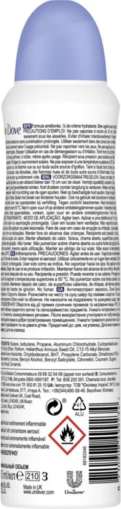 Alternative view of Dove Original Anti-transpirant Deodorant Spray - 6 X 150 Ml - Voordeelverpakking