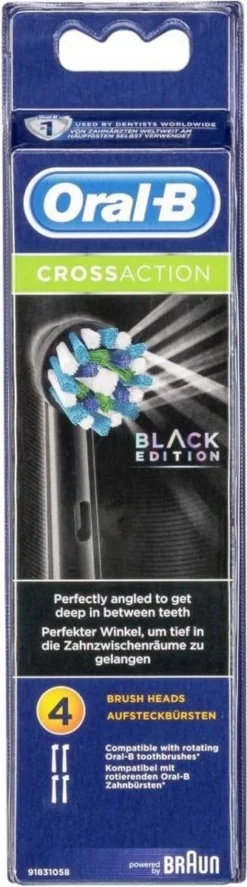 Oral B Oral-B CrossAction Zwart Opzetborstels - 4 Stuks -Oral B Shop 334x1200