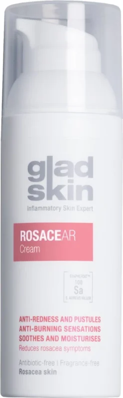 Gladskin ROSACEAR Cream 15ml - Klinisch Bewezen Effectief Tegen Roodheid, Droogheid En Branderig Gevoel- Hypoallergeen - Parfumvrij - Met Staphefekt™