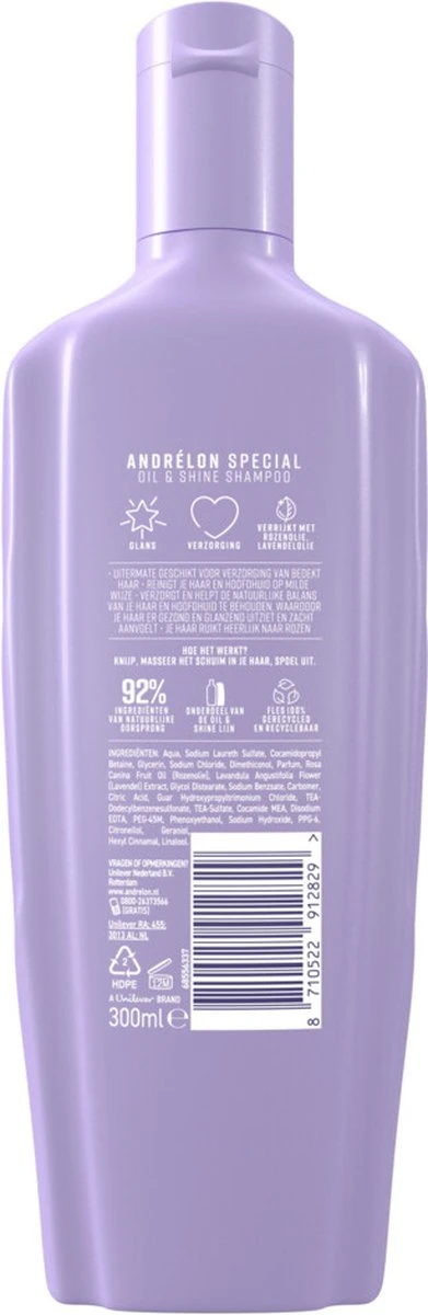 Andrélon Oil & Shine Special Shampoo - 6 X 300 Ml - Voordeelverpakking 7 Andrélon Oil & Shine Special Shampoo - 6 X 300 Ml - Voordeelverpakking - Afbeelding 7