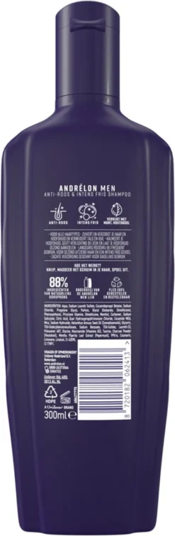 Alternative view of Andrélon Men Anti-Roos & Intens Fris Shampoo - 6 X 300 Ml - Voordeelverpakking