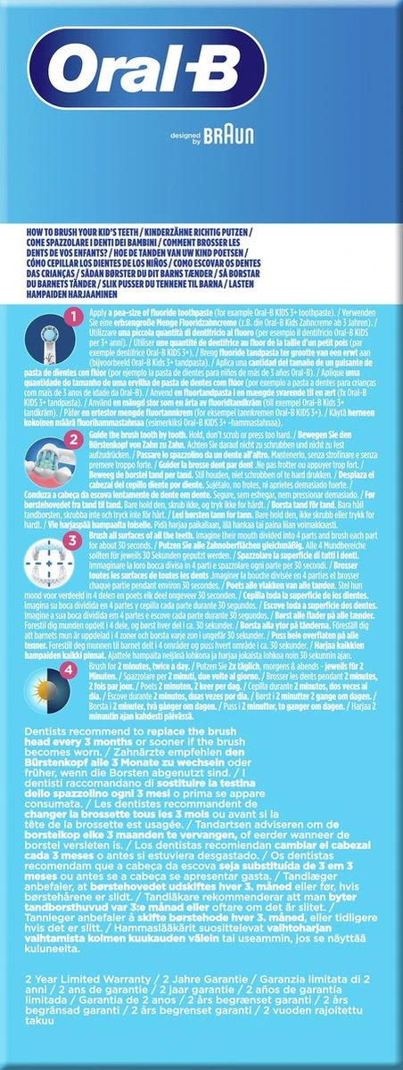 Oral B Oral-B Vitality Frozen - Elektrische Tandenborstel Voor Kinderen - 1 Handvat En 2 Opzetborstels 7 Oral B Oral-B Vitality Frozen - Elektrische Tandenborstel Voor Kinderen - 1 Handvat En 2 Opzetborstels - Afbeelding 7