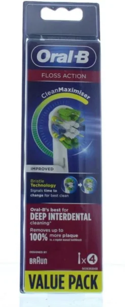 Oral B Oral-B FlossAction - Met CleanMaximiser-technologie - Opzetborstels - 4 Stuks -Oral B Shop 489x1200