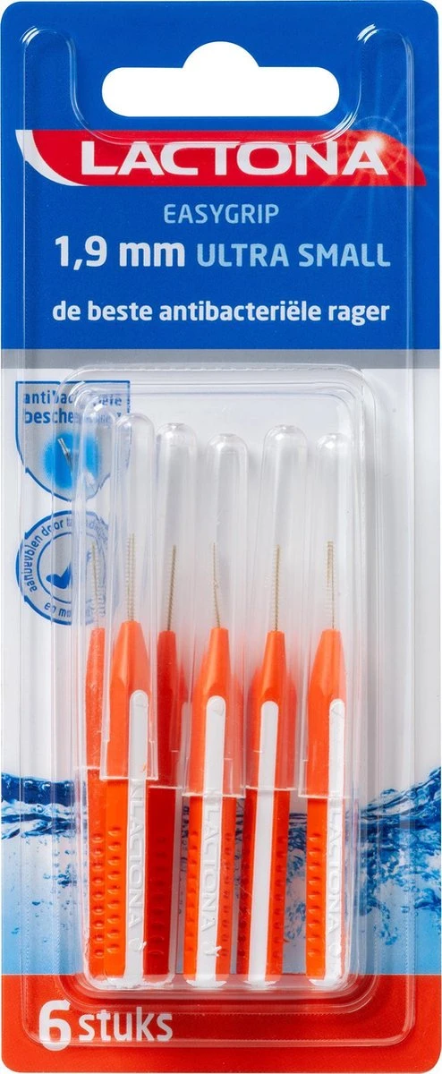 Lactona Ragers Easygrip 1,9 Mm Ultra Small - Tandenrager - 6 Stuks 1 Lactona Ragers Easygrip 1,9 Mm Ultra Small - Tandenrager - 6 Stuks