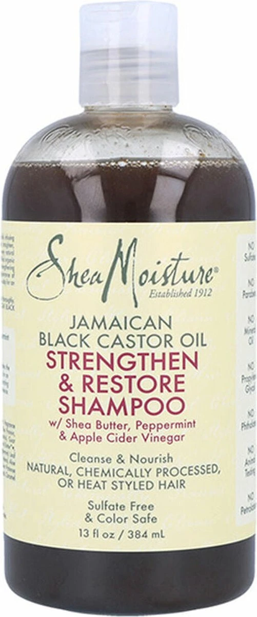 Shea Moisture Jamaican Black Castor Oil - Strengthen Grow & Restore Shampoo - 384 Ml 4 Shea Moisture Jamaican Black Castor Oil - Strengthen Grow & Restore Shampoo - 384 Ml - Afbeelding 4