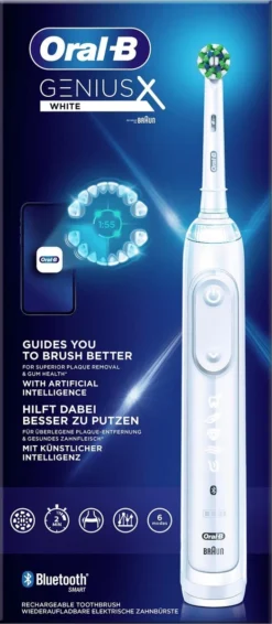 Oral B Oral-B Genius X - Wit - Elektrische Tandenborstel - Ontworpen Door Braun - 1 Handvat En 1 Opzetborstel -Oral B Shop 524x1200