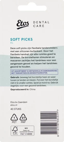 Alternative view of Etos Soft Picks - Tandenstokers - XL - 40 Stuks
