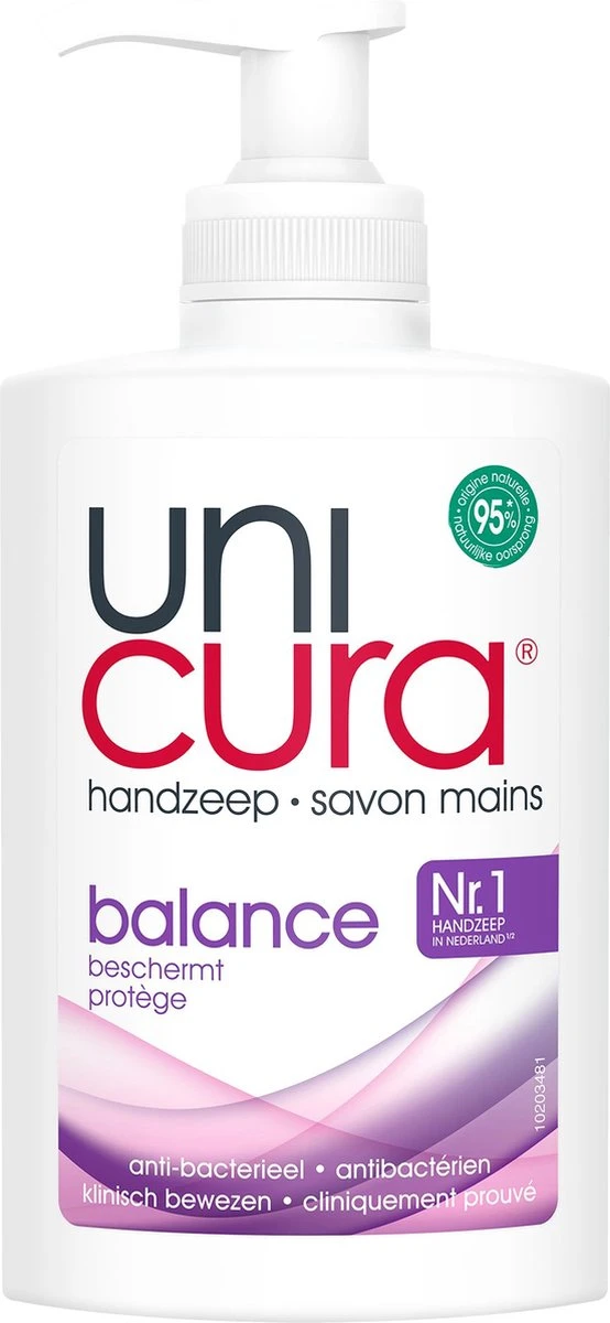 Unicura Balans Antibacteriële Vloeibare Handzeep - 6 X 250 Ml - Voordeelverpakking 5 Unicura Balans Antibacteriële Vloeibare Handzeep - 6 X 250 Ml - Voordeelverpakking - Afbeelding 5