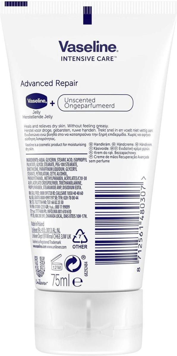 Vaseline® Vaseline Handcreme Advanced Repair - 6 X 75 Ml - Voordeelverpakking 6 Vaseline® Vaseline Handcreme Advanced Repair - 6 X 75 Ml - Voordeelverpakking - Afbeelding 6