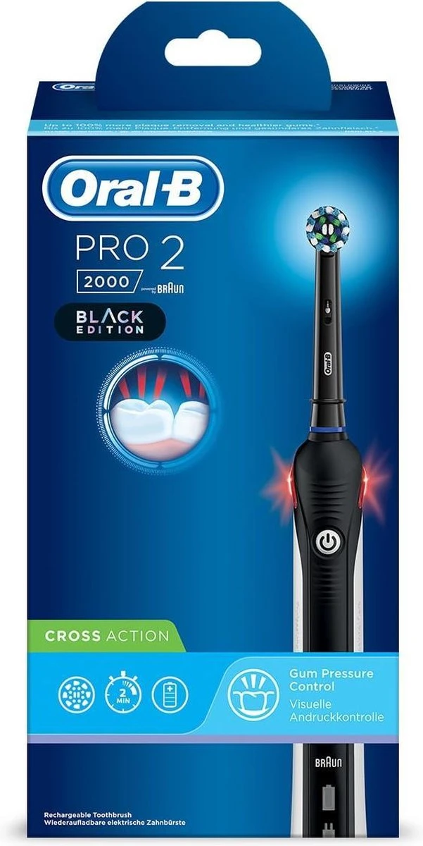 Oral B Oral-B Pro 2 2000 - Elektrische Tandenborstel - Zwart, Wit 3 Oral B Oral-B Pro 2 2000 - Elektrische Tandenborstel - Zwart, Wit - Afbeelding 3