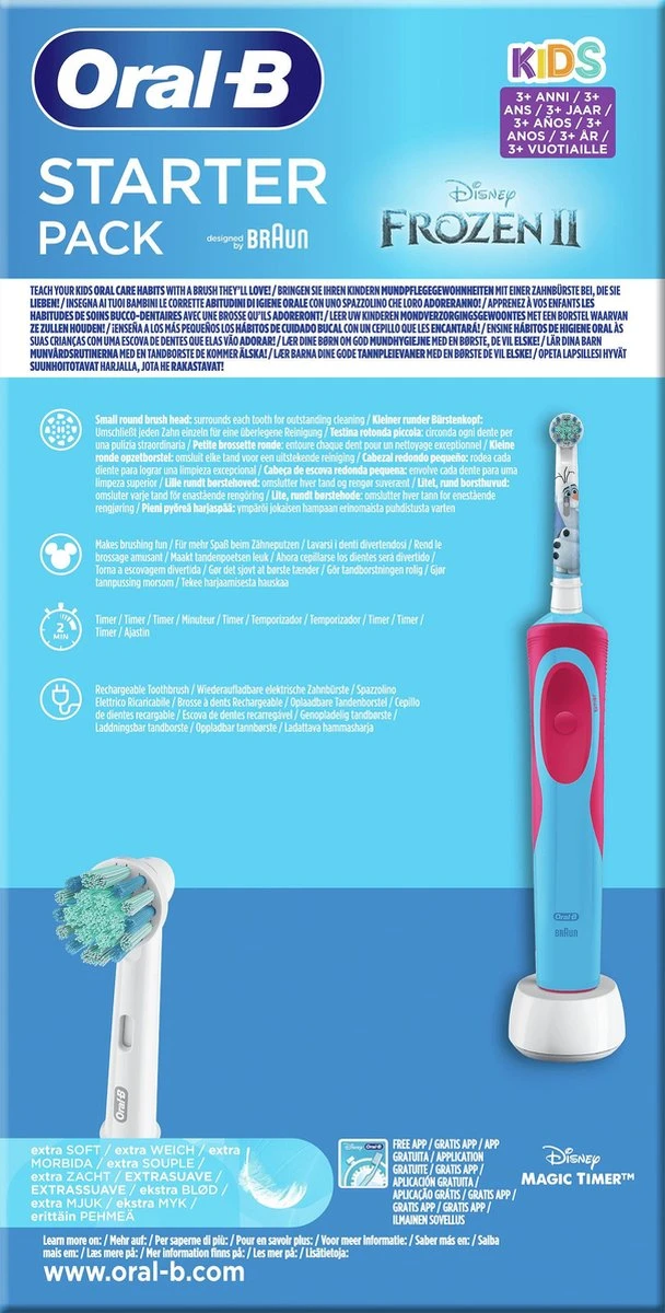 Oral B Oral-B Vitality Frozen - Elektrische Tandenborstel Voor Kinderen - 1 Handvat En 2 Opzetborstels 3 Oral B Oral-B Vitality Frozen - Elektrische Tandenborstel Voor Kinderen - 1 Handvat En 2 Opzetborstels - Afbeelding 3