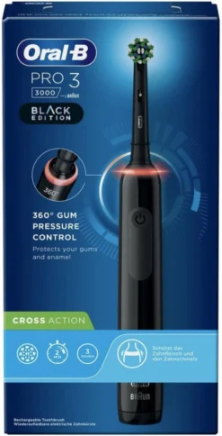 Oral B Oral-B Pro 3 3000 - Zwart - Elektrische Tandenborstel - Ontworpen Door Braun - Black Edition -Oral B Shop 613x1200