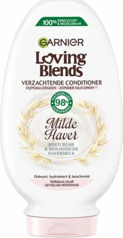 Alternative view of Garnier Loving Blends Conditioner - Milde Haver - Normaal Haar En Gevoelige Hoofdhuid - 6 X 250 Ml - Voordeelverpakking