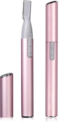 Merkloos Originele® Roze Wenkbrauw Trimmer | Precisietrimmer |Gezichtshaar Verwijderen | Gezicht Ontharing | Trimmer | Wenkbrauw Scheermesje | Dames | Heren