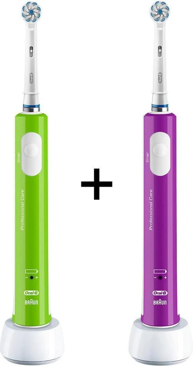 Oral B Oral-B Junior 6+ - Elektrische Tandenborstel - Paars & Groen DUOSET 1 Oral B Oral-B Junior 6+ - Elektrische Tandenborstel - Paars & Groen DUOSET