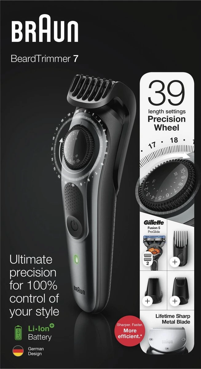 Braun Baardtrimmer En Haartrimmer BT7220 - Zwart Metaalgrijs 11 Braun Baardtrimmer En Haartrimmer BT7220 - Zwart Metaalgrijs - Afbeelding 11