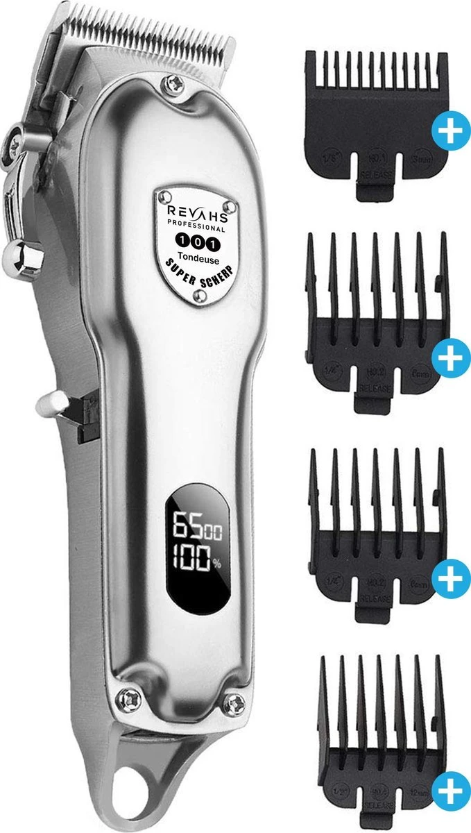 Revahs Professionele Draadloze Tondeuse En Baardtrimmer - Hoofdhaar - Baarden En Snorren - Hair Clipper En Haartrimmer - Tondeuse Cheveux - Tondeuse Haar 1 Revahs Professionele Draadloze Tondeuse En Baardtrimmer - Hoofdhaar - Baarden En Snorren - Hair Clipper En Haartrimmer - Tondeuse Cheveux - Tondeuse Haar