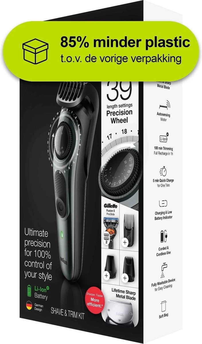 Braun Baardtrimmer En Haartrimmer BT7220 - Zwart Metaalgrijs 6 Braun Baardtrimmer En Haartrimmer BT7220 - Zwart Metaalgrijs - Afbeelding 6