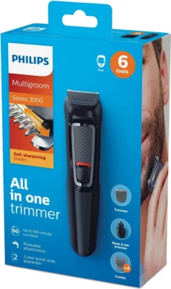 Philips MULTIGROOM Series 3000 MG3715/14 Tondeuse à Cheveux Noir