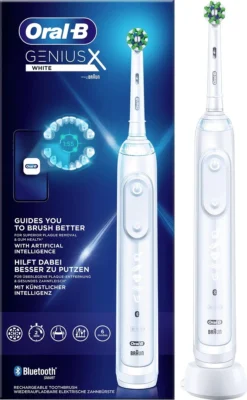 Oral B Oral-B Genius X - Wit - Elektrische Tandenborstel - Ontworpen Door Braun - 1 Handvat En 1 Opzetborstel -Oral B Shop 741x1200