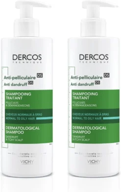 Vichy Dercos Anti-roos Shampoo Voor Normaal Tot Vet Haar - 2x390ml