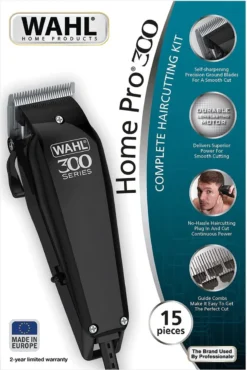 WAHL Tondeuse Home Pro 300 Haar Trimmer Mannen Heren Kit 15 Stuks 8 Knipgeleiders 3 Mm Tot 25 Mm Tondeuse Set Op Netstroom 3 Meter Snoer WAHL 20102.0460