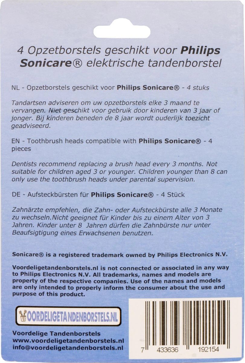 4 Opzetborstels Geschikt Voor Philips Sonicare 4 4 Opzetborstels Geschikt Voor Philips Sonicare - Afbeelding 4