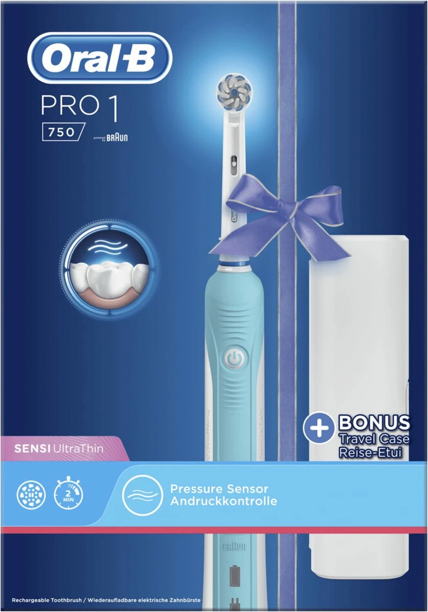 Oral B Oral-B PRO750 Sensi UltraThin - Elektrische Tandenborstel - Inclusief Reisetui 2 Oral B Oral-B PRO750 Sensi UltraThin - Elektrische Tandenborstel - Inclusief Reisetui - Afbeelding 2