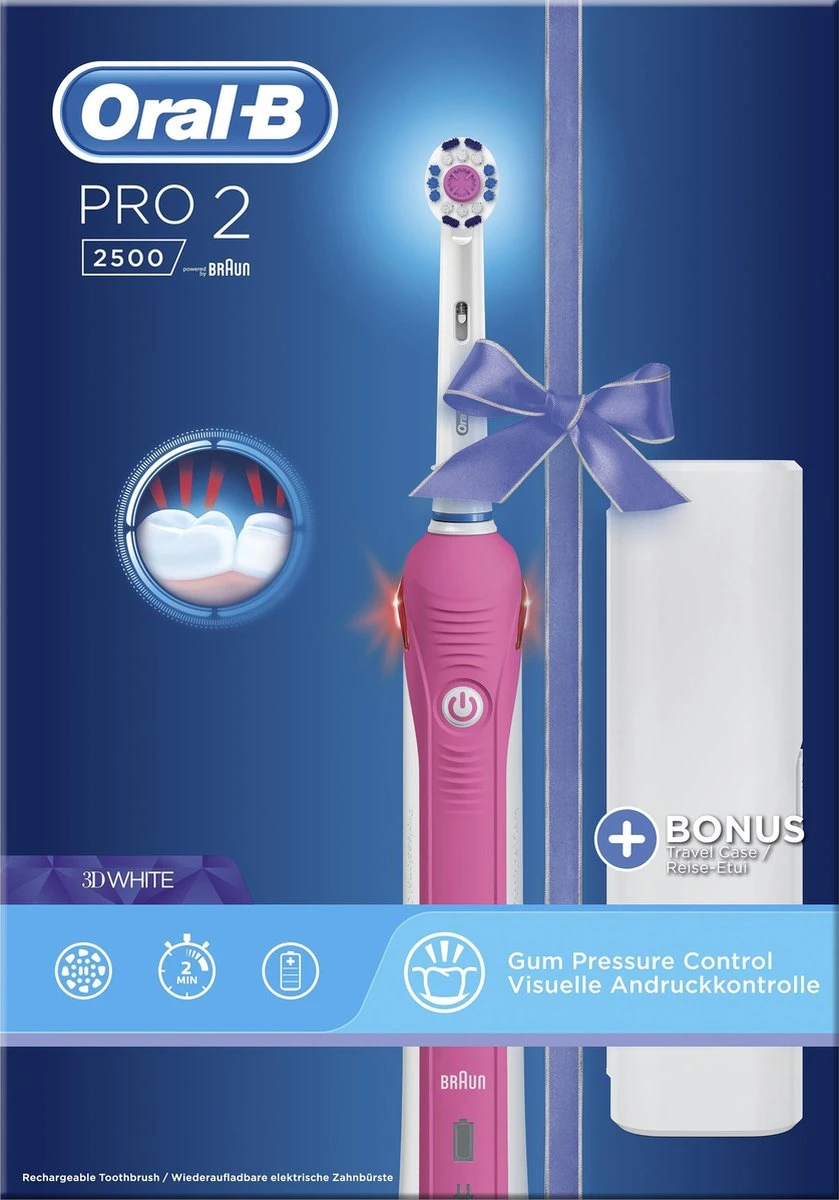 Oral B Oral-B PRO 2500 3D - Elektrische Tandenborstel - Roze 14 Oral B Oral-B PRO 2500 3D - Elektrische Tandenborstel - Roze - Afbeelding 14