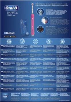 Oral B Oral-B Smart 4 4500 - Roze - Elektrische Tandenborstel -Oral B Shop 842x1200