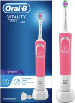 Oral B Oral-B Vitality 100 Roze CrossAction - Elektrische Tandenborstel - Powered By Braun