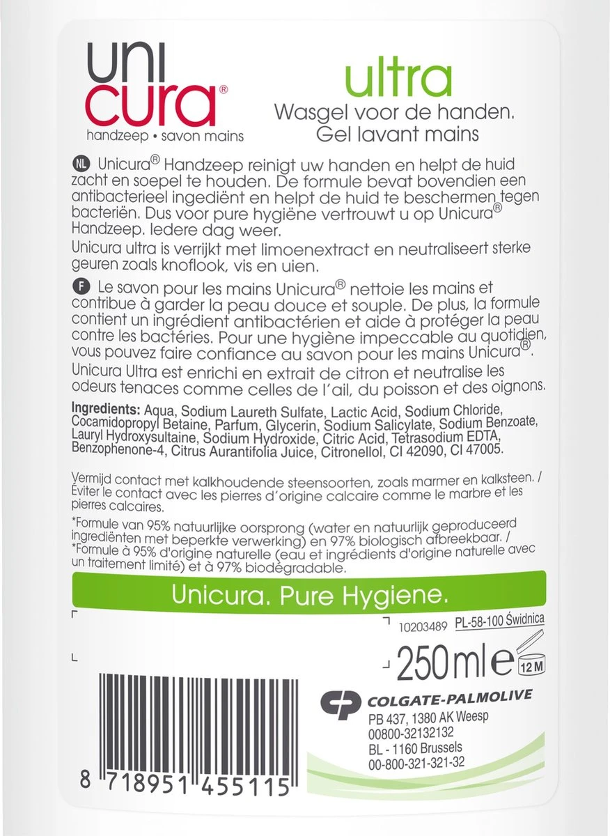 Unicura Ultra Antibacteriële Vloeibare Handzeep - 6 X 250 Ml - Voordeelverpakking 6 Unicura Ultra Antibacteriële Vloeibare Handzeep - 6 X 250 Ml - Voordeelverpakking - Afbeelding 6