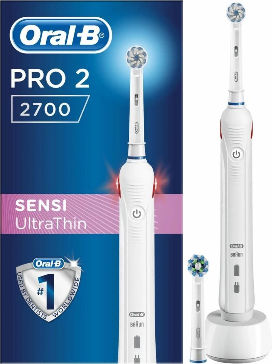 Oral B Oral-B Pro 2 2700 - Sensi Ultra Thin - Elektrische Tandenborstel - Wit 1 Oral B Oral-B Pro 2 2700 - Sensi Ultra Thin - Elektrische Tandenborstel - Wit